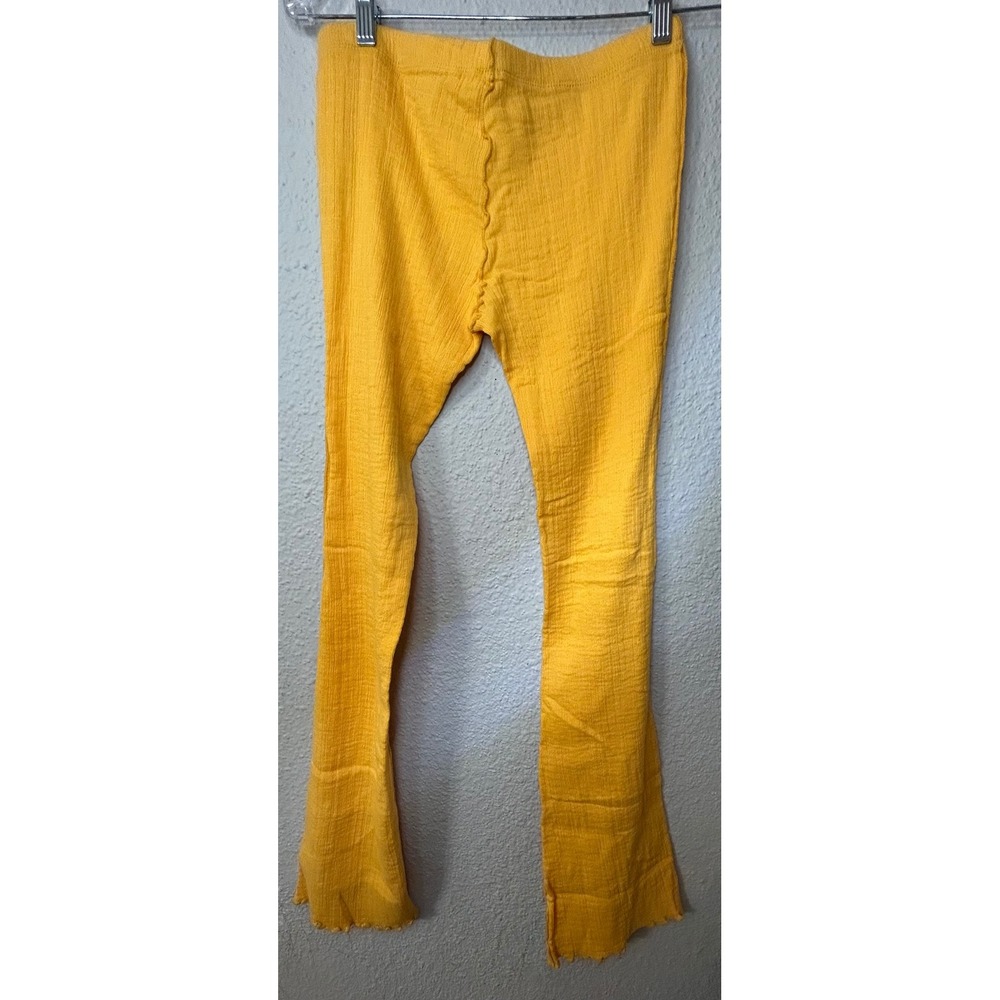 Free People Intimately Gauze Flare Leggings Orange Marigold Small NWT